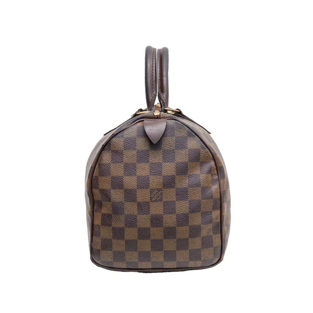 Louis Vuitton Damier Ebene Speedy 30 Boston Bag Brown Canvas Leather Authentic - Picture 3 of 11